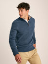 Richmond Navy Lambswool Quarter Zip Knitted Jumper