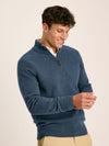 Richmond Navy Lambswool Quarter Zip Knitted Jumper