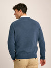 Rowley Navy Lambswool Crew Neck Jumper