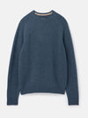 Rowley Navy Lambswool Crew Neck Jumper