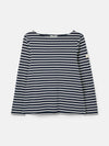 New Harbour Navy Blue Stripe Relaxed Fit Boat Neck Breton Top