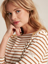 New Harbour Tan Stripe Relaxed Fit Boat Neck Breton Top