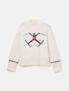 Abigail Cream High Neck Intarsia Ski Jumper