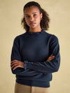 Edith Navy Frill Neck Jumper