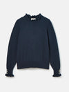 Edith Navy Frill Neck Jumper