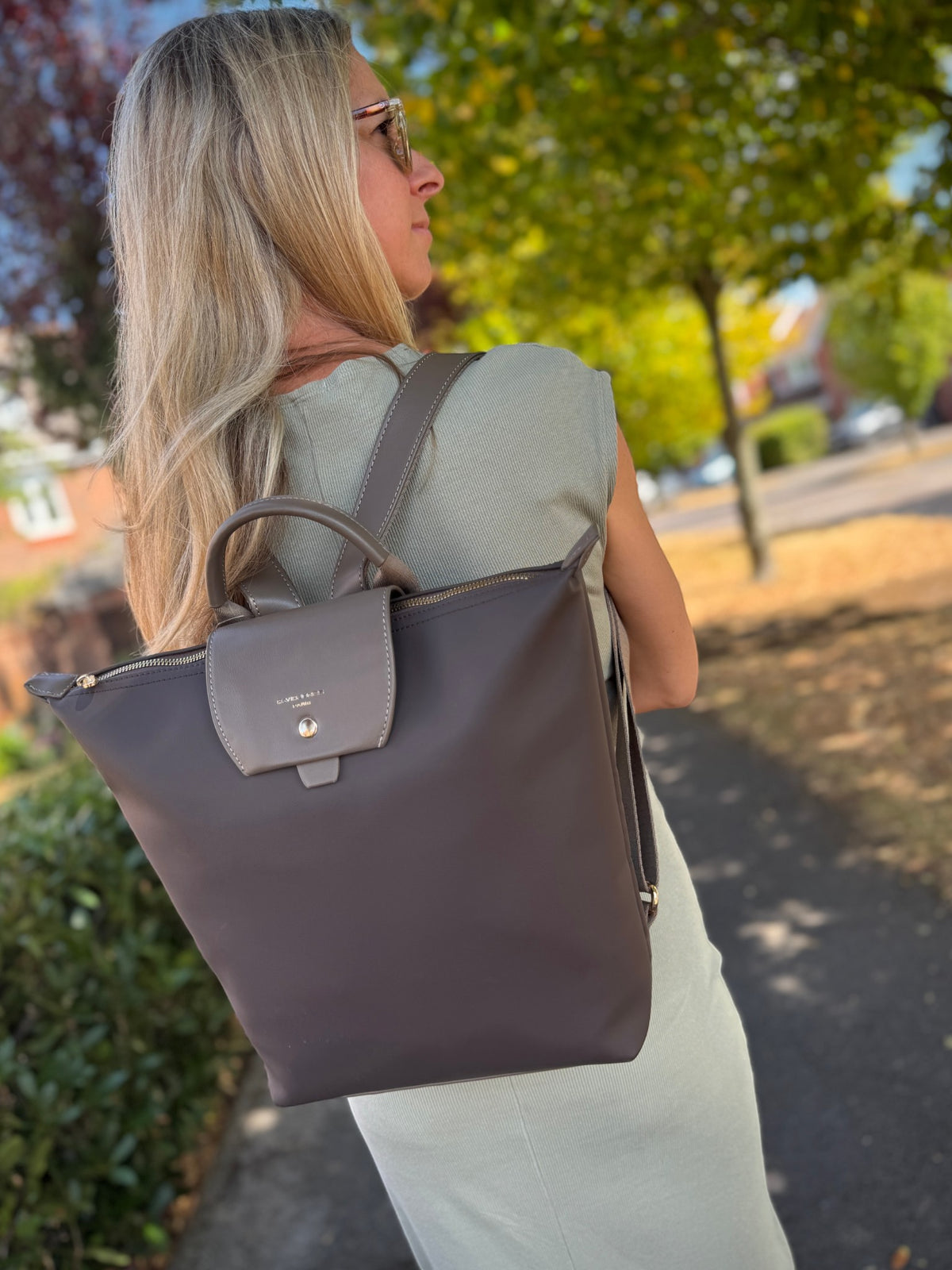 David Jones Tab Over Backpack - Hot Chocolate