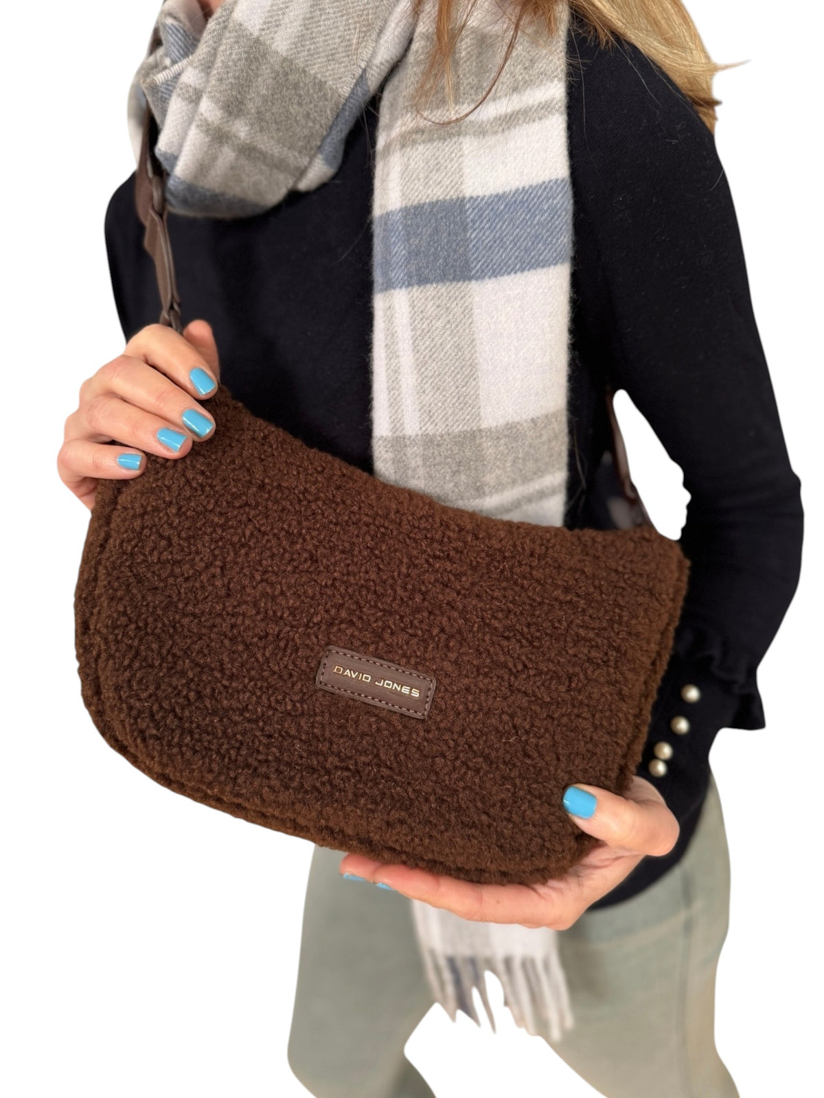 David Jones Faux Fur Sling - Hot Chocolate