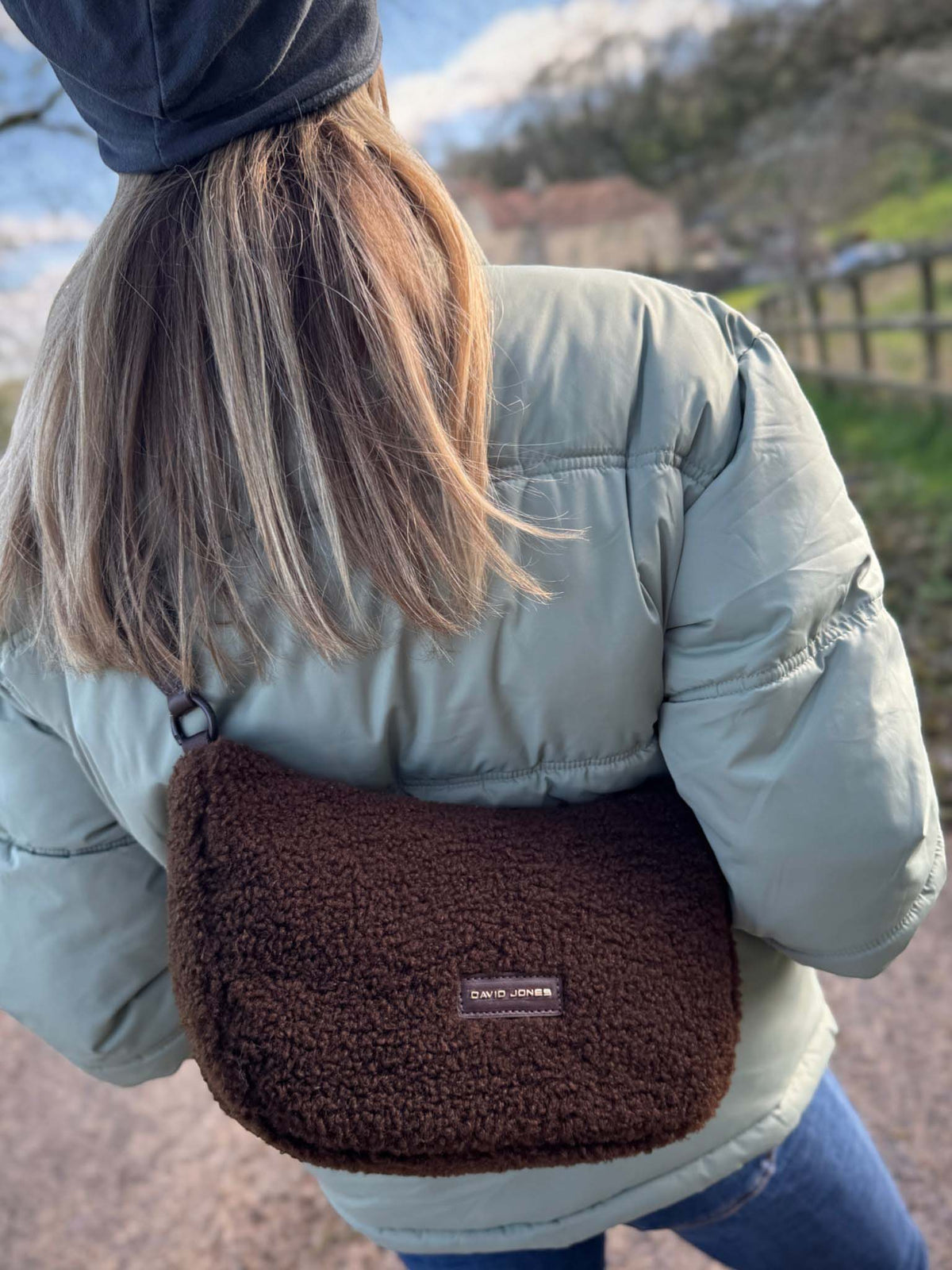 David Jones Faux Fur Sling - Hot Chocolate