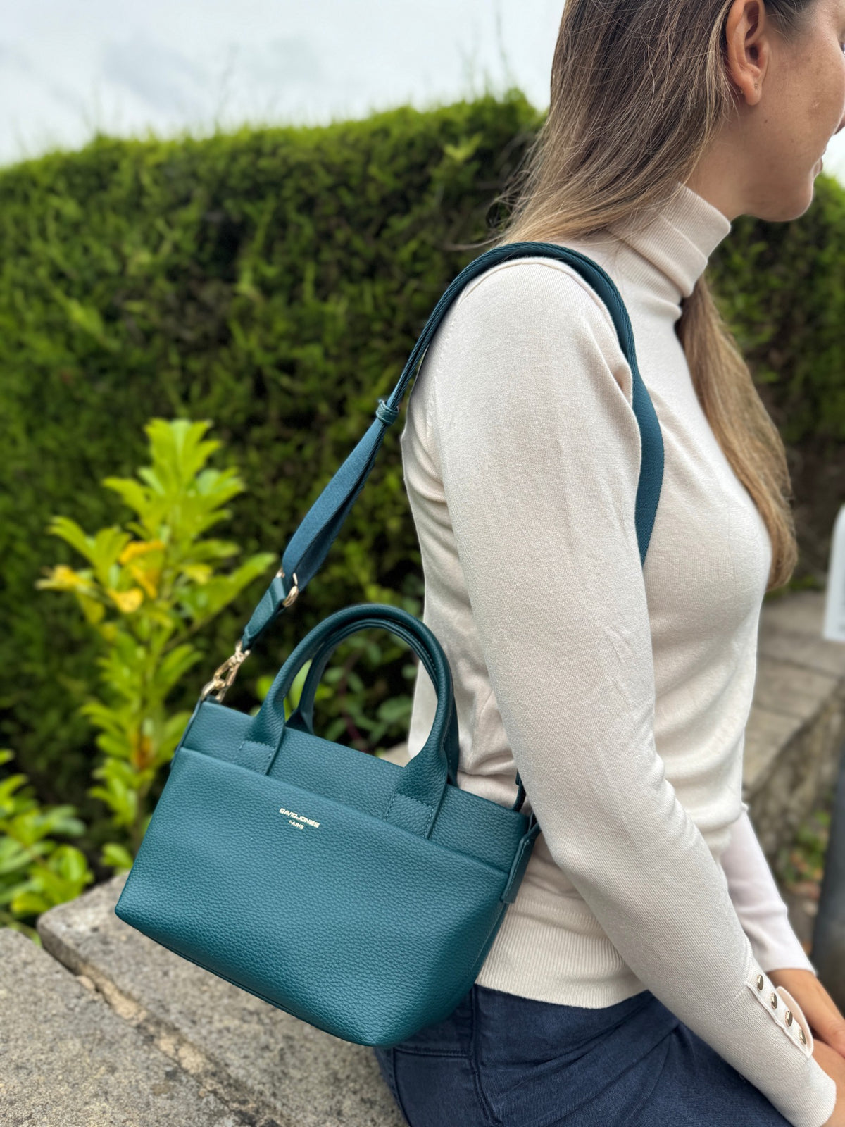 David Jones Small Twin Handle Grab - Twilight Teal