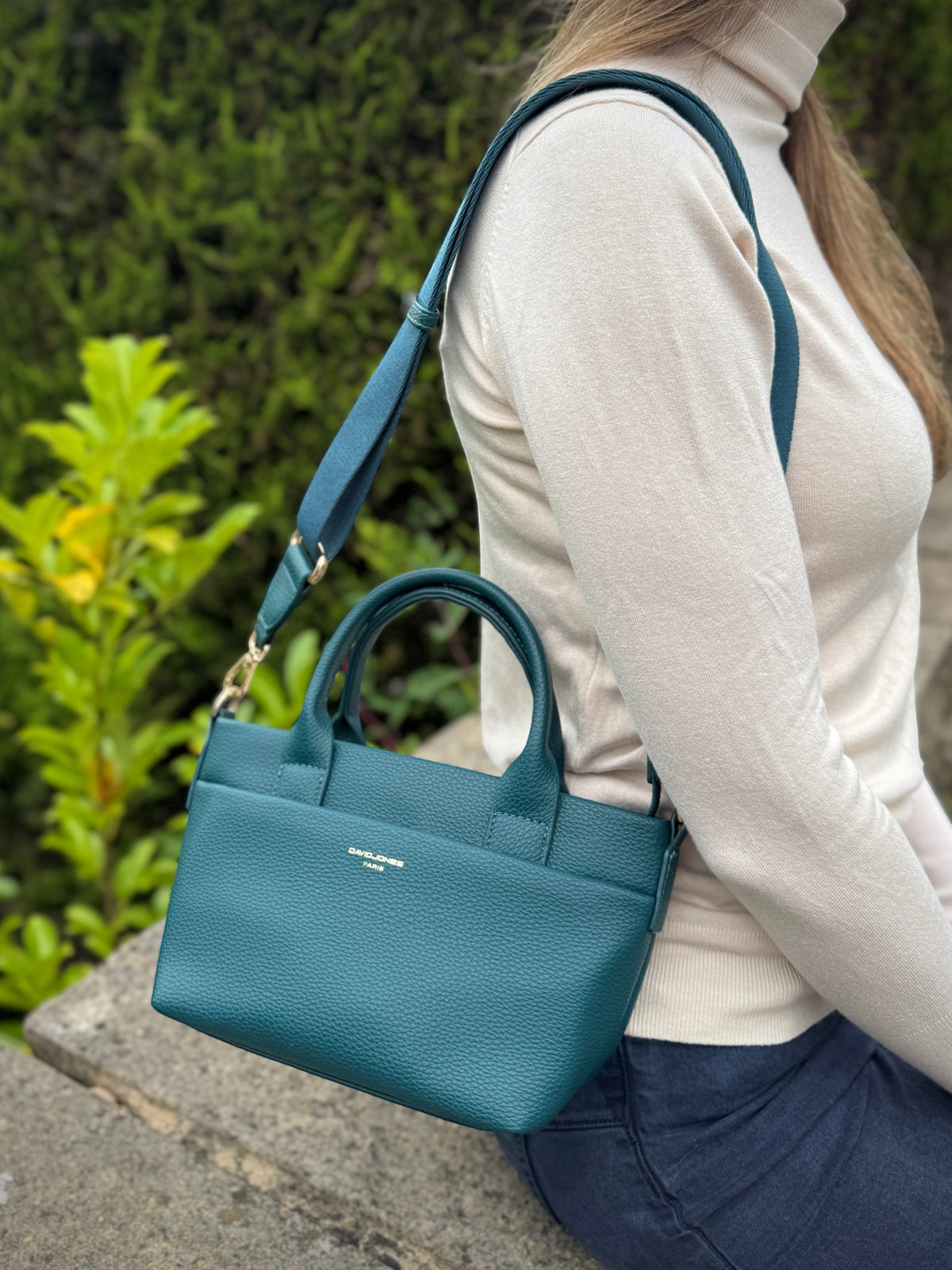 David Jones Small Twin Handle Grab - Twilight Teal