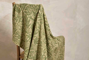 Printed oak leaf throw