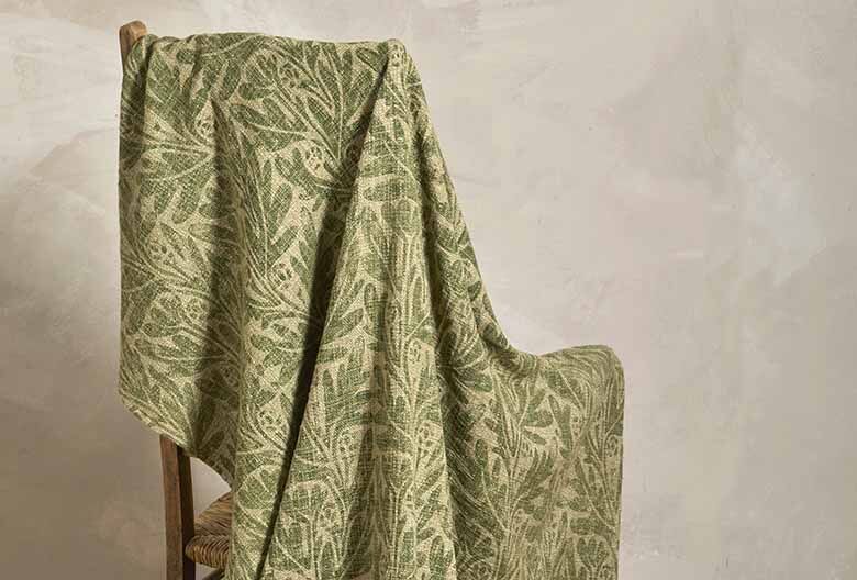 Printed oak leaf throw