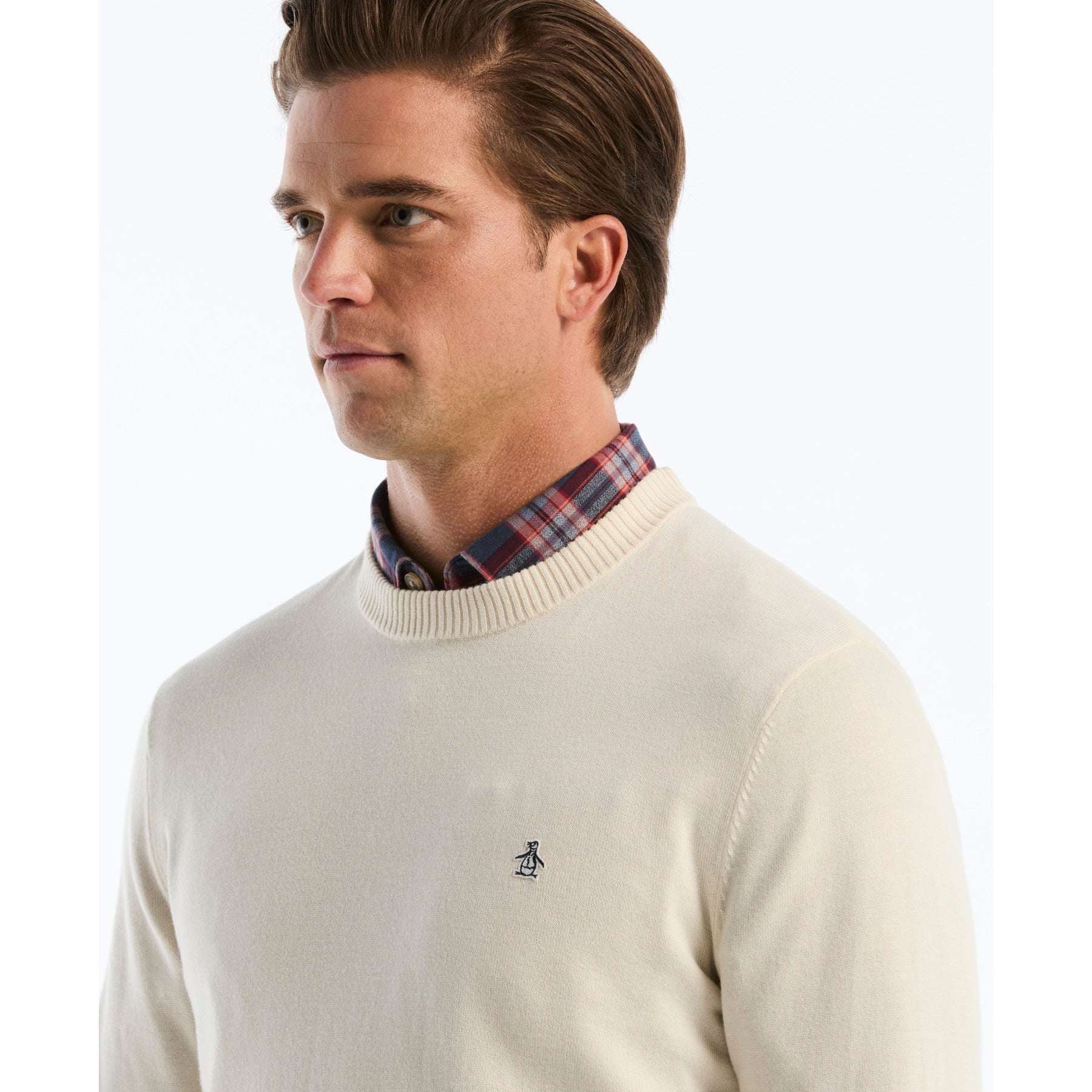 Cotton Crew Neck Sweater In Birch