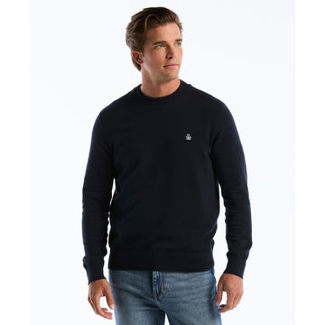 Cotton Crew Neck Sweater In Dark Sapphire
