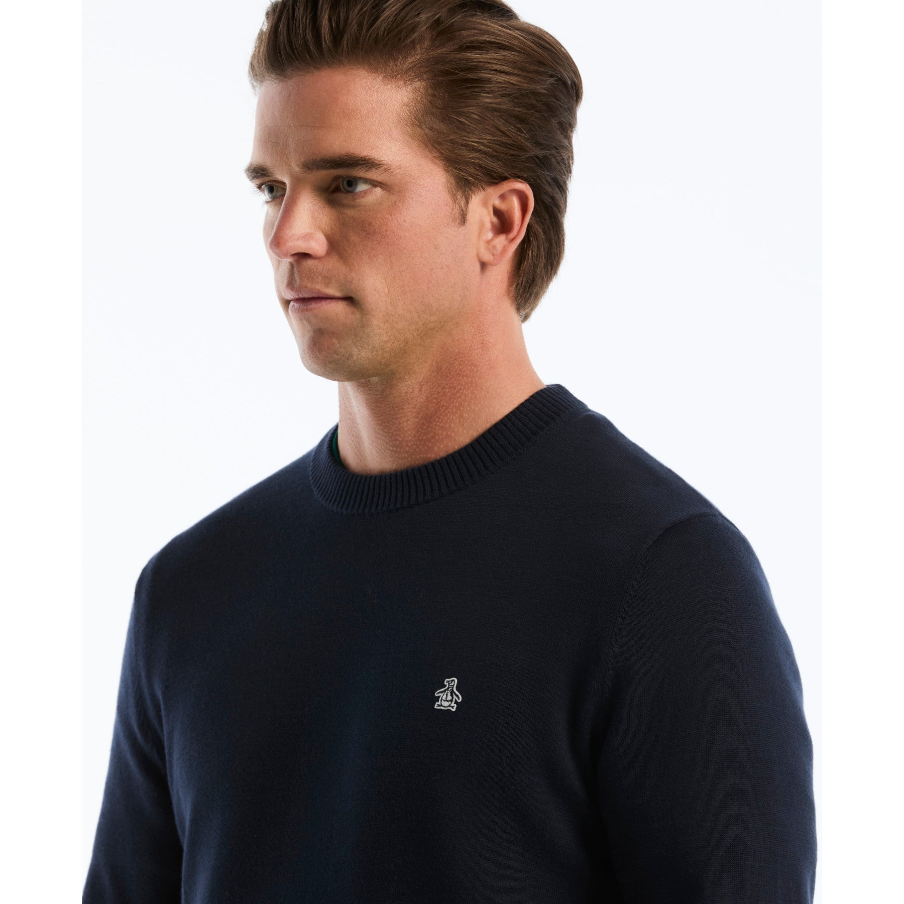 Cotton Crew Neck Sweater In Dark Sapphire