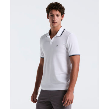 Tipped Pique Polo Shirt In Bright White