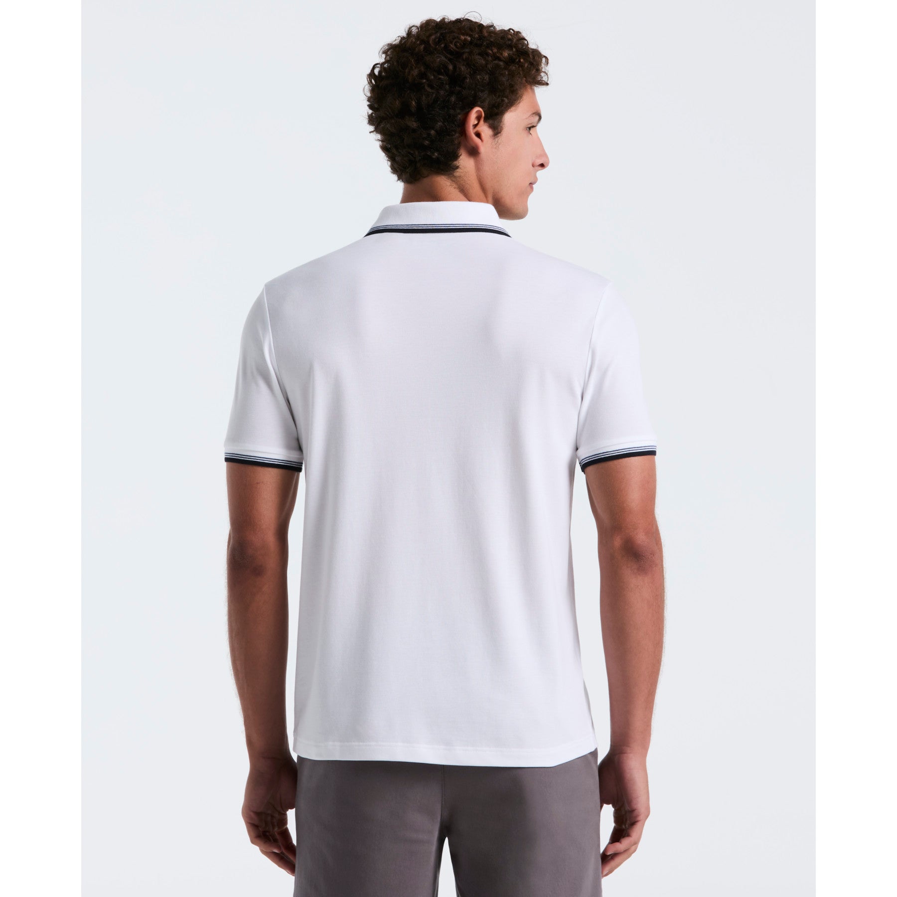 Tipped Pique Polo Shirt In Bright White