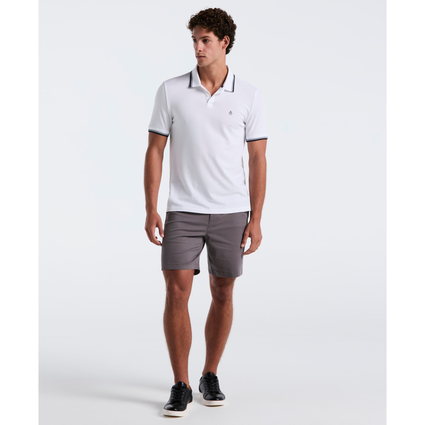 Tipped Pique Polo Shirt In Bright White