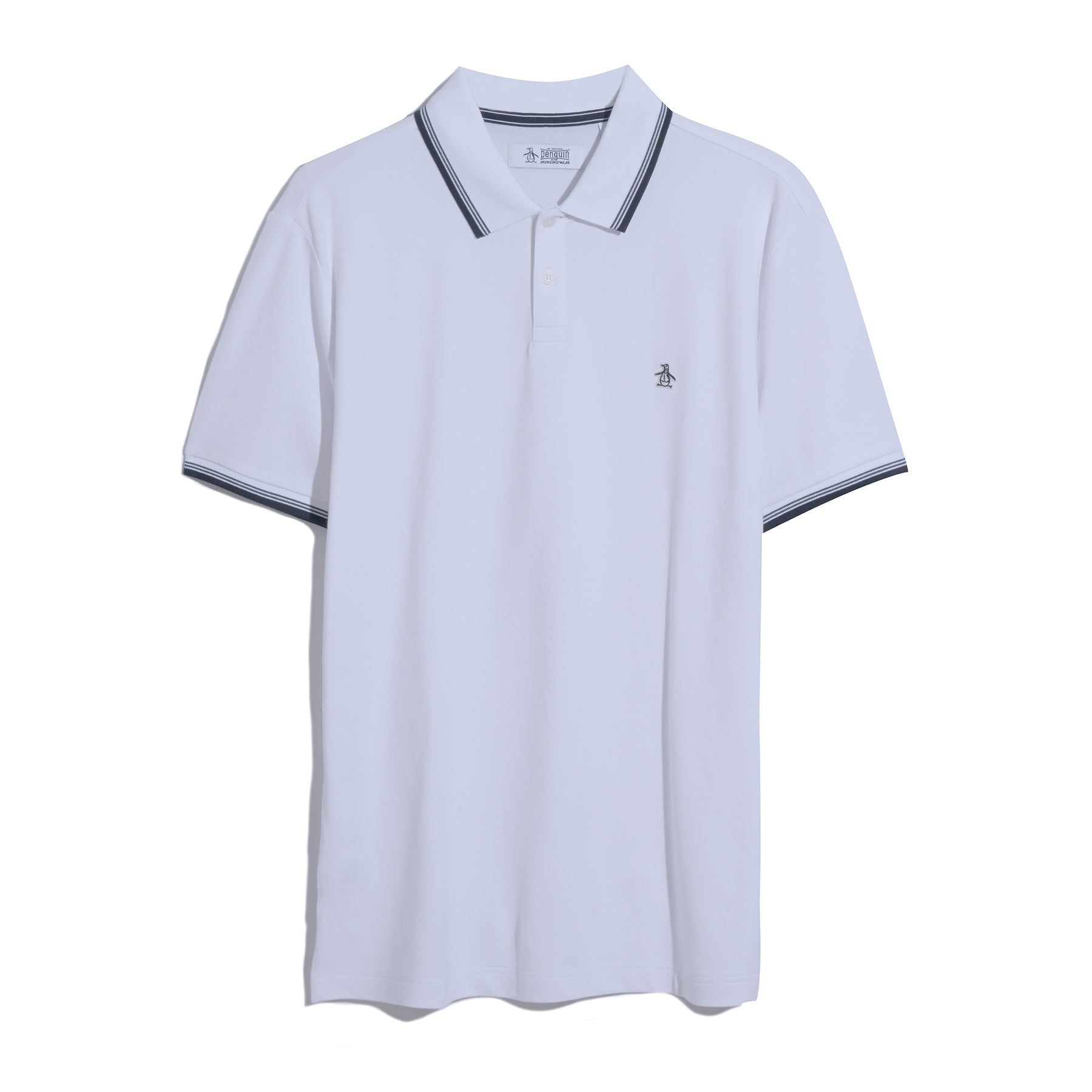 Tipped Pique Polo Shirt In Bright White