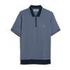 Jacquard Tipped 1/4 Zip Polo Shirt In Dark Sapphire