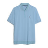 Jacquard Tipped 1/4 Zip Polo Shirt In Crystal Blue