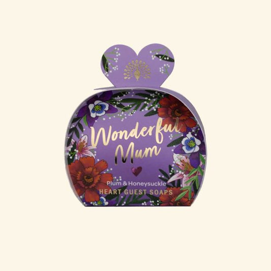 Occasions Wonderful Mum Heart Guest Soaps - Plum and Honeysuckle