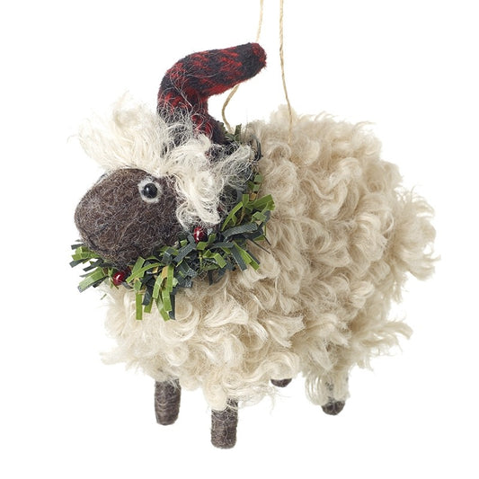 WOOLY SHEEP WITH WREATH