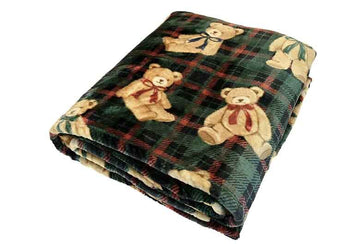 Printed throw teddy bear