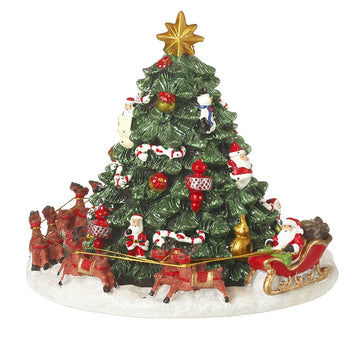 Music Revolving Santa Sleigh & Tree