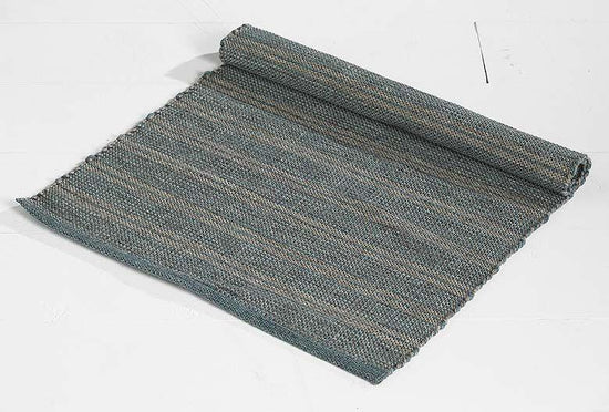 Polypropylene stripe rug aqua - 60 x 90cm - RUTHERFORD & Co