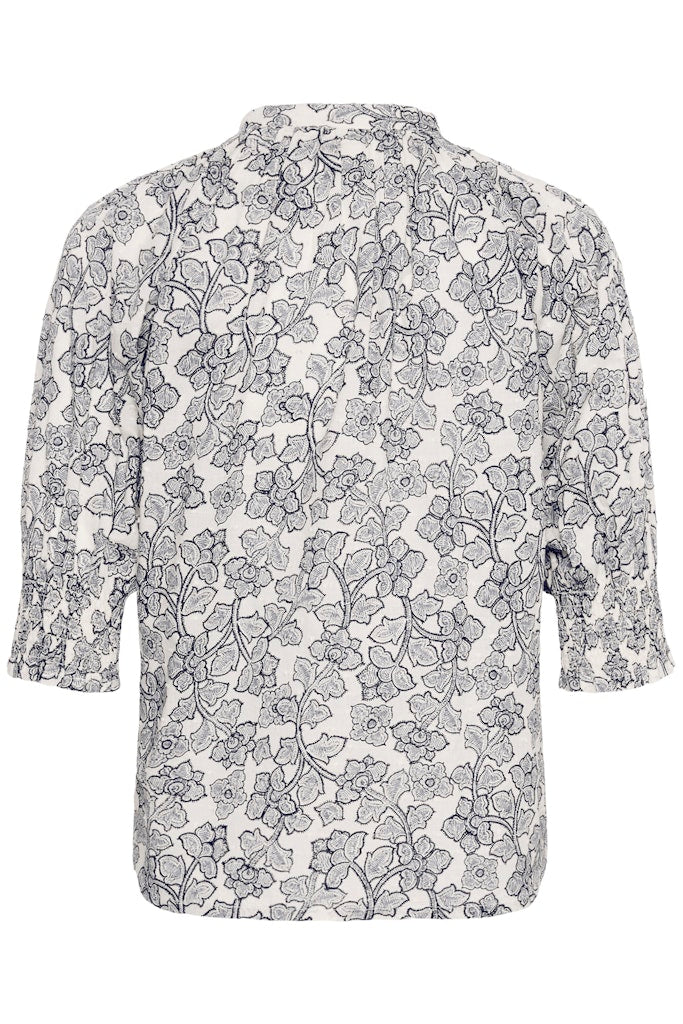 Part Two Almeras Shirt - Dark Navy Leaf Print