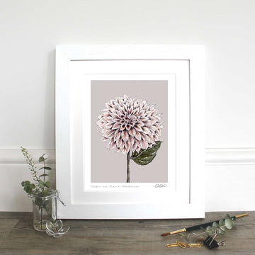 Café au Lait Dahlia 10×12″ Mounted Fine Art Print