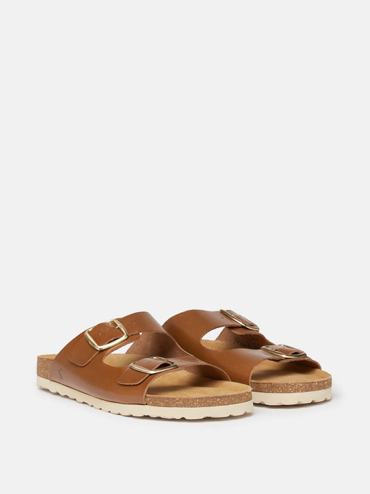 Celeste Tan Brown Double Strap Sandals