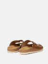 Celeste Tan Brown Double Strap Sandals