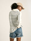 Southwold Navy Button Down Striped Sweatshirt