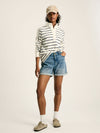 Southwold Navy Button Down Striped Sweatshirt