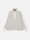 Southwold Navy Button Down Striped Sweatshirt