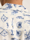 Revere White Printed Short Sleeve Shirt