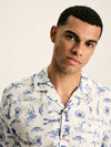 Revere White Printed Short Sleeve Shirt