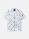 Revere White Printed Short Sleeve Shirt