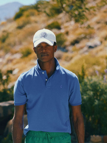 Woody Light Blue Cotton Pique Polo Shirt