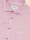 Linen Blend Violet Purple Short Sleeve Shirt