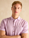 Linen Blend Violet Purple Short Sleeve Shirt