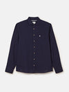 Linen Blend Navy Long Sleeve Shirt