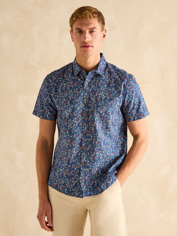 Floral Navy Short Sleeve Classic Fit Shirt