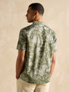 Cotton Slub Khaki Green Short Sleeve Shirt