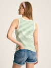 Harbour Cream & Green Striped Jersey Vest