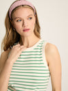 Harbour Cream & Green Striped Jersey Vest