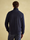 Alistair Navy Quarter Zip Cotton Sweatshirt