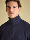 Alistair Navy Quarter Zip Cotton Sweatshirt